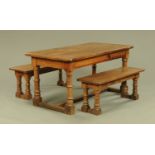 A pine refectory table,