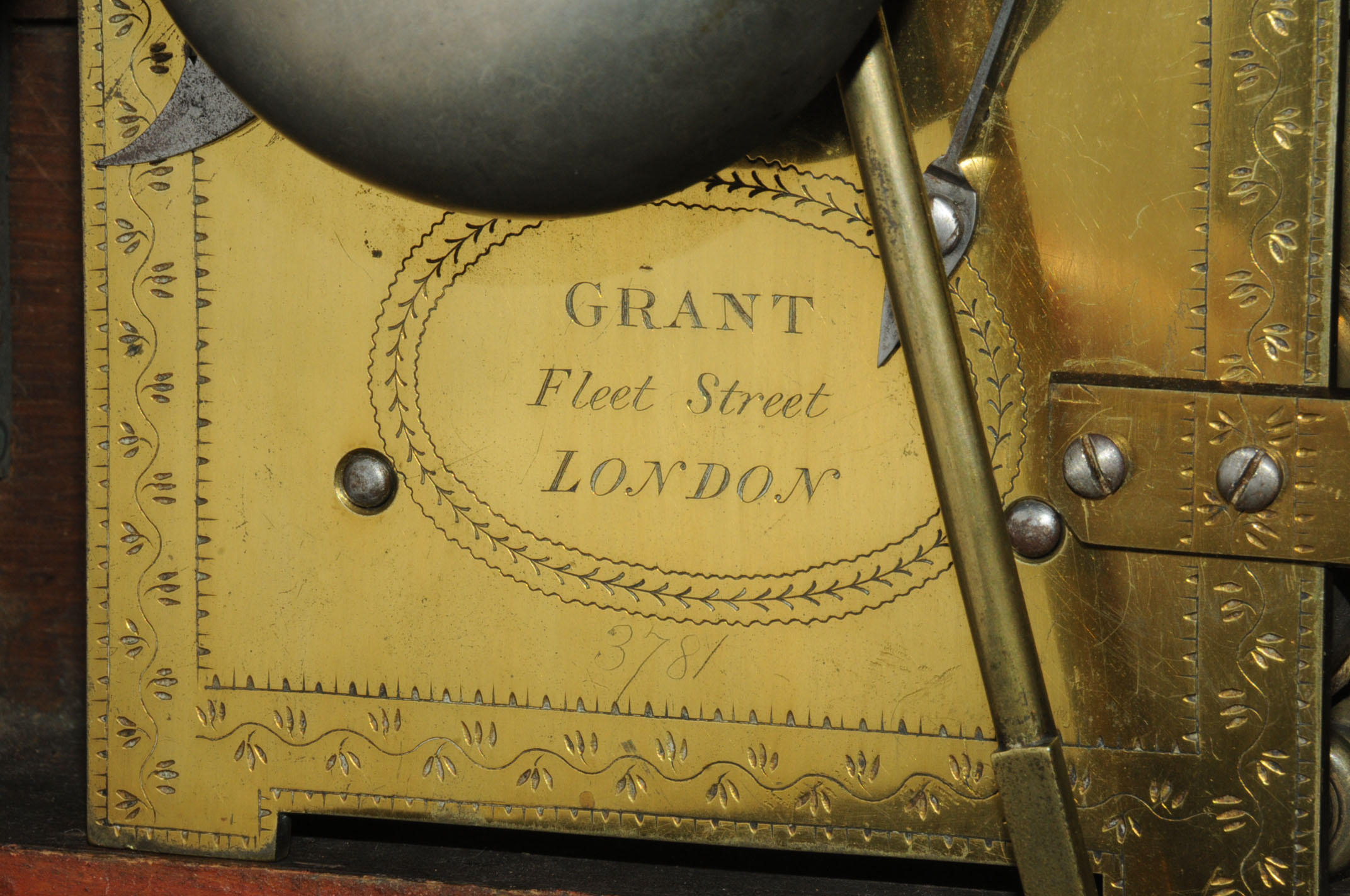 A Regency mahogany brass strung lancet type bracket clock, by Grant Fleet Street London, - Image 6 of 13