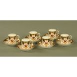 A set of six Royal Crown Derby coffee cups and saucers, pattern 3788.