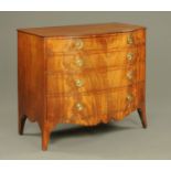 A George III mahogany bow fronted chest of drawers,