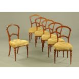 A set of six Victorian walnut salon chairs,