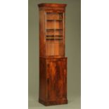 A narrow George III mahogany bookcase,