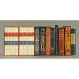 A collection of Folio Society books in sleeves,