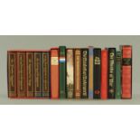 A collection of Folio Society books in slip cases, "The Somme", "Rights of Man" by Thomas Paine,