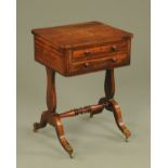 A Regency rosewood worktable,