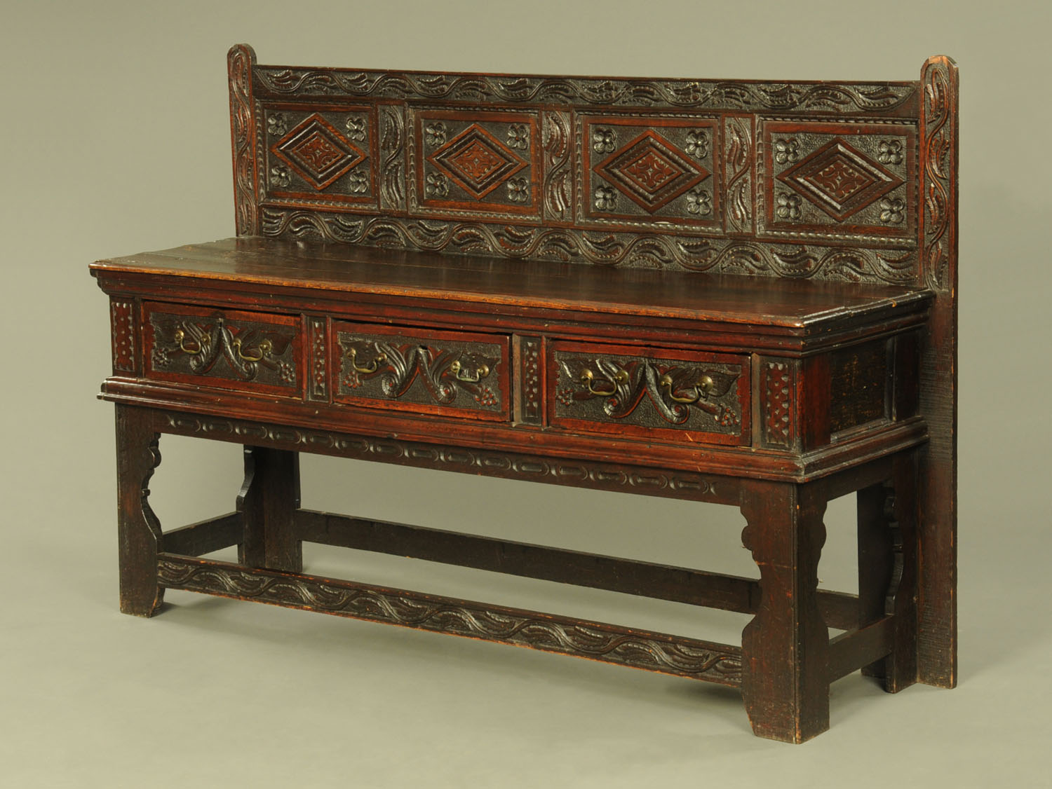 A 17th century and later dresser base,