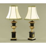 A pair of Regency style lamp bases,