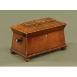 A William IV rosewood tea caddy,