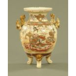 A 19th century Satsuma vase, decorated with female figures and heightened with gilding.