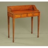 A 19th century mahogany washstand, with three quarter gallery,