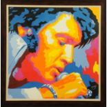 A large framed print "Elvis", 86 cm x 83 cm, and after V Gorsky.