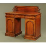 A Victorian mahogany pedestal sideboard,