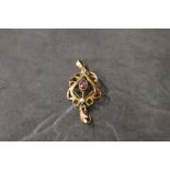 An Edwardian 9 ct gold amethyst and seed