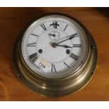 A brass cased ships bulkhead dial wall c