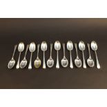 Twelve early 20th century silver spoons,