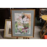 A modern frame floral study, in pastel c