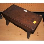 An Antique oak form or crotchet stool of