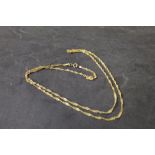 A 9 ct gold fine link chain, marked 375,