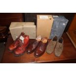 A pair of red stained leather Austrian w