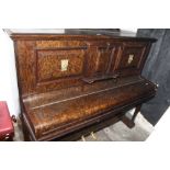 A late Victorian walnut cased upright pi