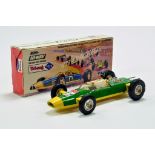 Triang Mini Highway Diecast Silverstone Racing Car in Green and Yellow. Excellent in Excellent Box.