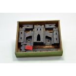 Old Toy Wooden Compositional Castle with original base box for transport. Well preserved and a