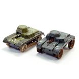 Duo of Tin Plate early issue Military Tanks from GAMA. One is a fine example, the other fair.