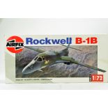 Airfix 1/72 plastic model kit comprising Rockwell B-1B. Excellent and Complete.