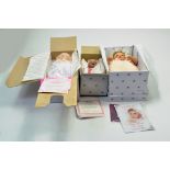 Ashton Drake Doll Trio comprising It's a Girl, Cheri and Sweet Carnation. In Boxes, generally