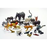 Britains Type plastic Zoo Animal group, some possibly Schleich. Larger scale issues. Generally