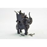 Interesting Warrior War Elephant figure group comprising unpainted issues, very heavy, very fragile.