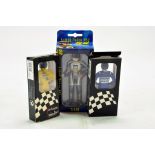 Duo of Minichamps 1/18 driver figures plus one other. Excellent to Near Mint in Boxes.