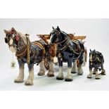 Melba Ware type Shire Horse and Cart Group. Various issues.