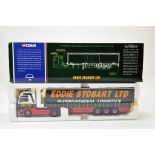 Corgi Diecast Truck Issue comprising No. CC13401 MAN TGA curtain trailer. In the livery of Eddie