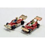 Aurora Miniature Slot Car Duo comprising two Formula Racing Issues, Ferrari etc. Used. Untested.