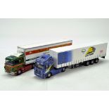 Corgi 1/50 diecast truck issues comprising MAN Curtainside in the livery of MAN plus Scania Fridge
