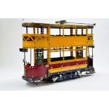 An Impressive large model (60 x 50 cm) built from Meccano of a Double Decker Tram. Engineered to
