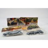 Airfix OO Plastic Model Kit comprising Assault Gun plus Half Trac, Churchill Tank and Sherman