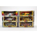 Burago 1/24 diecast issue formula one cars, various examples. Excellent to Near Mint in Boxes.