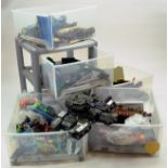 A Large Quantity of Lego plus Megablocks parts, components, figures etc. Contained in Drawers.