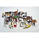 Britains figure group comprising mostly Farm and Animal Figures including Horse Riders plus Zoo