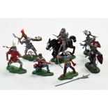 Britains Herald and Swoppet plastic figure group comprising mostly Knights and Medieval issues.