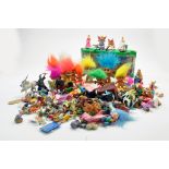 Plastic toy figure group comprising early issue trolls, fairies, unicorns, animals and many other