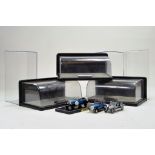 Franklin Mint Display Cases and Perspex surrounds plus 1/43 Rolls Royce group. Attention needed on