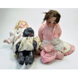 Vintage Koppelsdorf Bisque Doll (needs attention) plus two others.