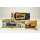 Corgi diecast truck group comprising Foden tanker, Albion platform Lorry, ERF platform Lorry.