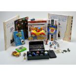 Misc Toy group with games, figures inc Noddy, smurfs etc plus MDS Compass Technical Drawing Set