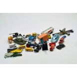 A group of mainly worn diecast from various makers including Dinky, Matchbox and Corgi including