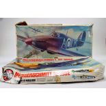 Airfix 1/24 Plastic Model Kit comprising Hawker Hurricane and Messerschmitt. Appear Complete.