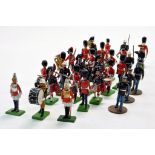 An interesting mainly Britains Lead Metal Figure group comprising various regimental issues, band